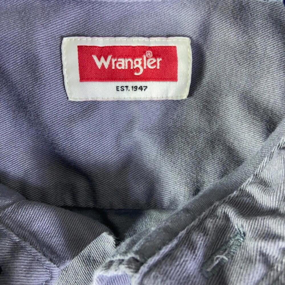 Wrangler Denim Shirt Adult XLarge XL Grey Rodeo Western Cowboy Horse Ranch Mens - Picture 3 of 10